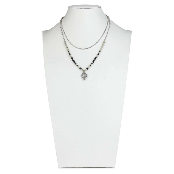 Patricia Nash Silver Tone 3 Piece Tiger's Eye Green And Black Modular Necklace - Picture 8 of 12